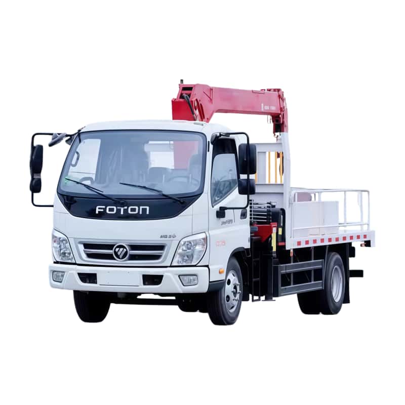 Foton Cargo Truck with XCMG 4 Ton Straight Boom Crane